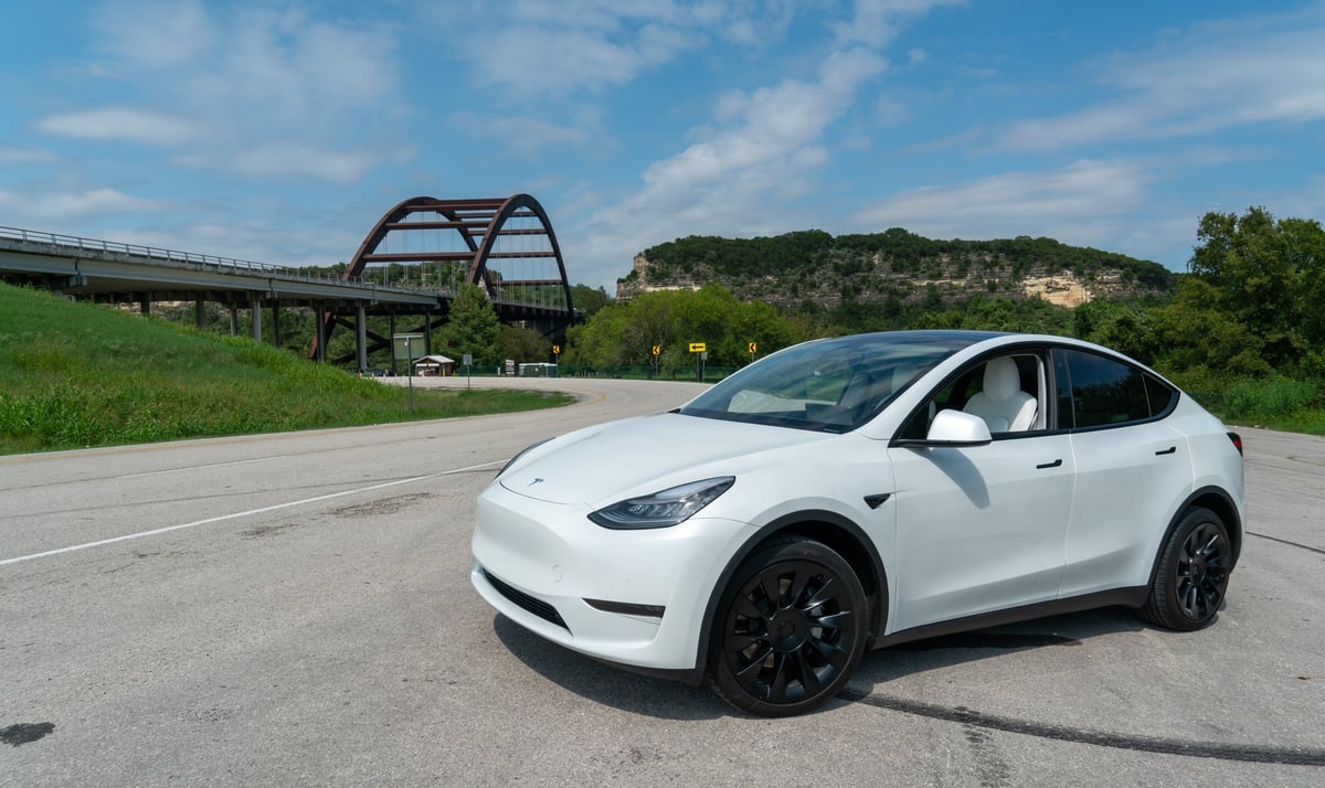 Tesla Model Y all white exterior