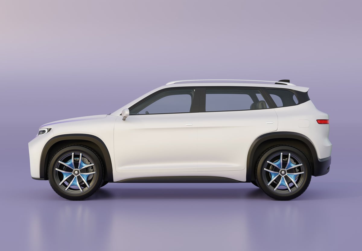 Tesla Model Y isolated white SUV